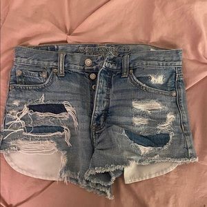 American eagle size two ripped jean shorts
